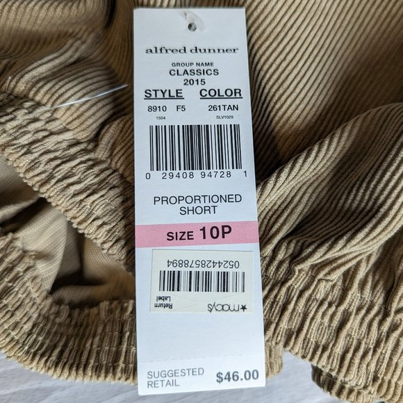 Alfred Dunner Petite Tan Straight Leg Pants w/ Elastic Waistband Size 10P - Picture 13 of 14